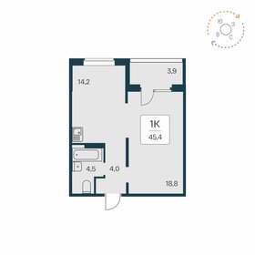 45,4 м², 1-комнатная квартира 5 000 000 ₽ - изображение 1