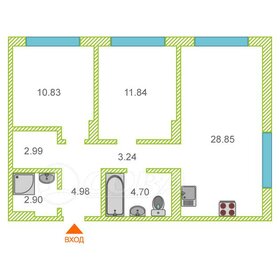 Квартира 61 м², 2-комнатная - изображение 1