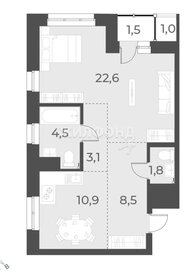 Квартира 51,4 м², 2-комнатная - изображение 1