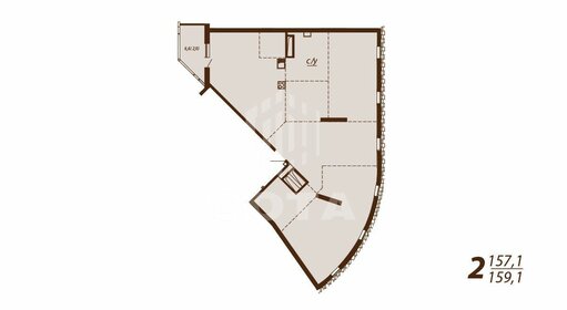 Квартира 159,1 м², 2-комнатная - изображение 1