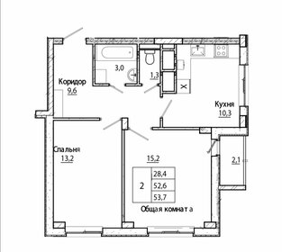 Квартира 54 м², 2-комнатная - изображение 1