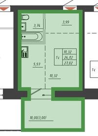 Квартира 27 м², студия - изображение 1