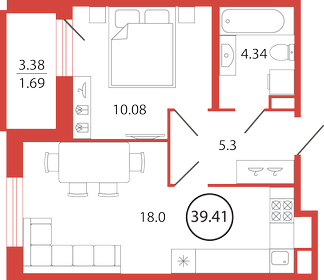 32,3 м², квартира-студия 5 750 000 ₽ - изображение 107