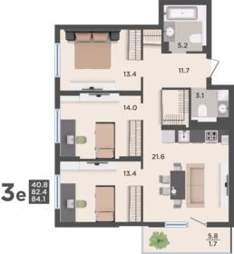 136,2 м², 4-комнатная квартира 12 500 000 ₽ - изображение 19