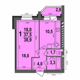 35 м², 1-комнатная квартира 3 600 000 ₽ - изображение 57