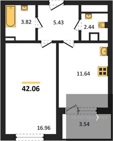 Квартира 42,1 м², 1-комнатная - изображение 1