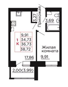 33,4 м², 1-комнатная квартира 4 055 670 ₽ - изображение 13