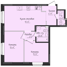 55,3 м², 2-комнатная квартира 4 597 000 ₽ - изображение 31