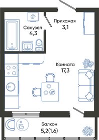 26,3 м², квартира-студия 6 106 860 ₽ - изображение 24