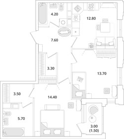 66,5 м², 2-комнатная квартира 12 990 000 ₽ - изображение 103