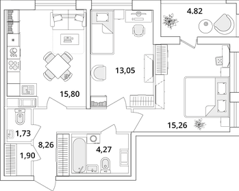 62,4 м², 2-комнатная квартира 15 500 000 ₽ - изображение 59