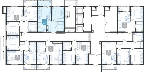40,8 м², 2-комнатная квартира 5 600 000 ₽ - изображение 68