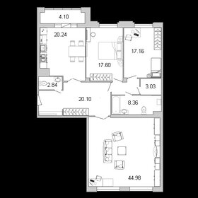 Квартира 141,5 м², 3-комнатная - изображение 1