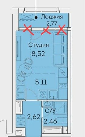 21,5 м², квартира-студия 8 900 000 ₽ - изображение 1