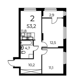 Квартира 53,2 м², 2-комнатная - изображение 1