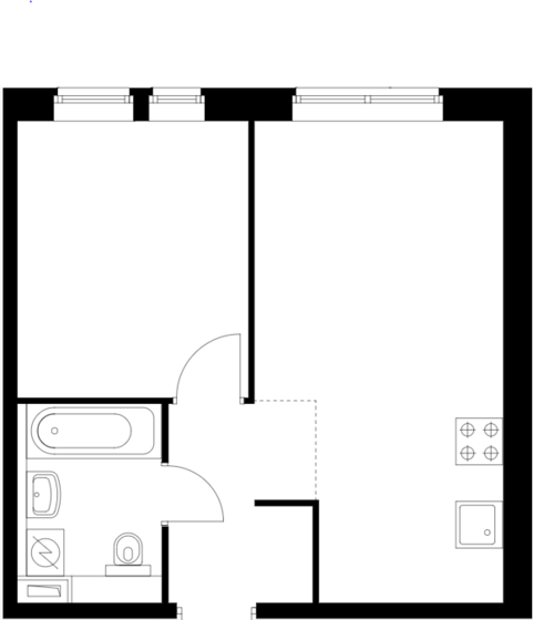 35,3 м², 1-комнатная квартира 6 800 000 ₽ - изображение 1