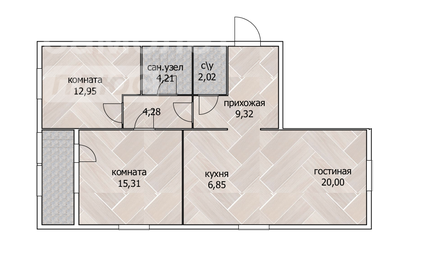 Квартира 75,3 м², 3-комнатная - изображение 3
