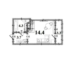 21 м², квартира-студия 3 399 000 ₽ - изображение 21