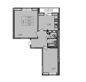 Квартира 67,3 м², 2-комнатная - изображение 5