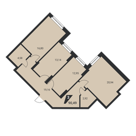 93,7 м², 3-комнатная квартира 11 436 300 ₽ - изображение 4
