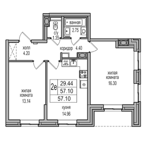 60,1 м², 2-комнатная квартира 11 522 940 ₽ - изображение 38