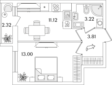 32,3 м², 1-комнатная квартира 8 250 488 ₽ - изображение 72