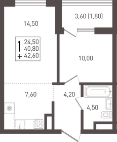 41,8 м², 1-комнатная квартира 7 628 500 ₽ - изображение 14