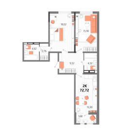 74,5 м², 2-комнатная квартира 12 000 000 ₽ - изображение 50