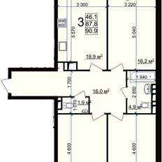 Квартира 90,9 м², 3-комнатная - изображение 2