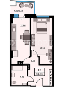 Квартира 46 м², 1-комнатная - изображение 2