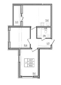 Квартира 52,4 м², 2-комнатная - изображение 1