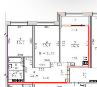 Квартира 61 м², 2-комнатная - изображение 1