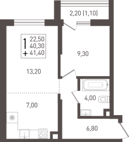 40,1 м², 1-комнатная квартира 5 373 400 ₽ - изображение 70