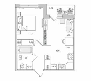 Квартира 38,4 м², 1-комнатная - изображение 1