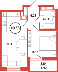 40,5 м², 1-комнатная квартира 7 648 011 ₽ - изображение 63