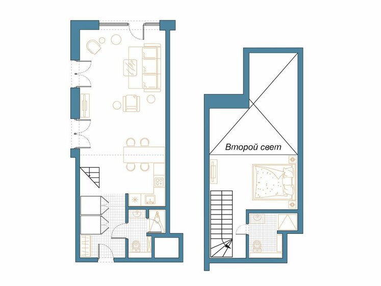 61,5 м², 2-комнатные апартаменты 38 326 752 ₽ - изображение 1