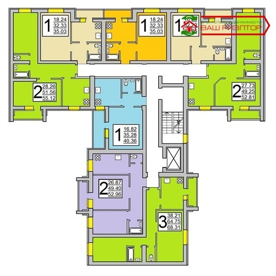 68,3 м², 3-комнатная квартира 3 500 000 ₽ - изображение 51