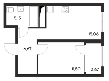 40,7 м², 1-комнатная квартира 5 907 300 ₽ - изображение 13