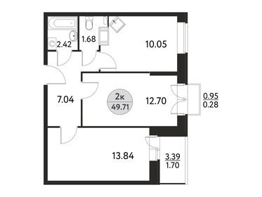 45,7 м², квартира-студия 8 500 000 ₽ - изображение 61