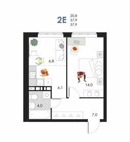 38 м², 2-комнатная квартира 2 900 000 ₽ - изображение 26