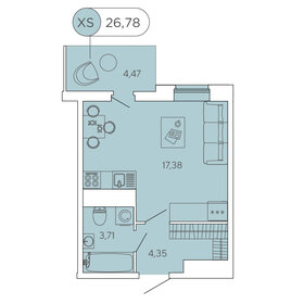 Квартира 26,8 м², студия - изображение 1