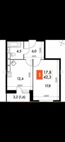 Квартира 58 м², 1-комнатная - изображение 1