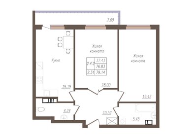 75 м², 2-комнатная квартира 8 650 000 ₽ - изображение 26