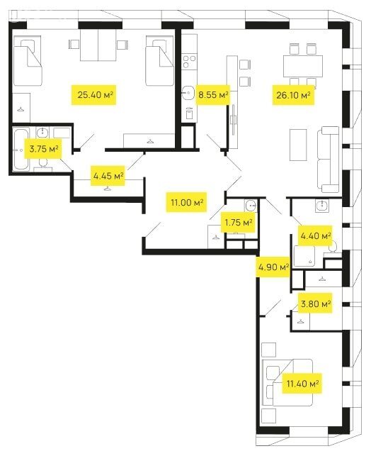 Варианты планировок ЖК Shome - планировка 1