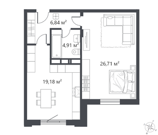 63,7 м², 1-комнатная квартира 8 533 500 ₽ - изображение 13