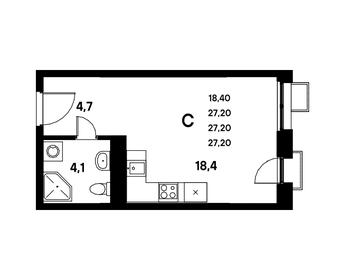 Квартира 27,1 м², студия - изображение 1