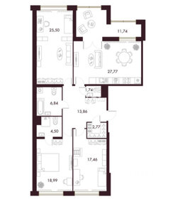 Квартира 125,3 м², 3-комнатная - изображение 1