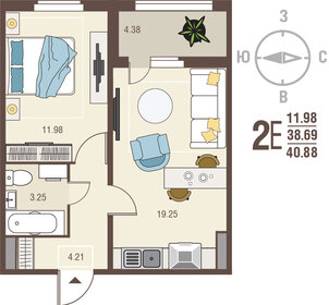 46 м², 2-комнатные апартаменты 3 950 000 ₽ - изображение 53