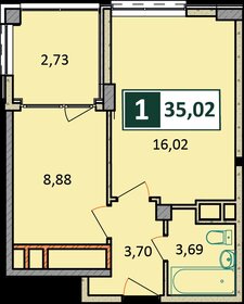 Квартира 35 м², 1-комнатная - изображение 1