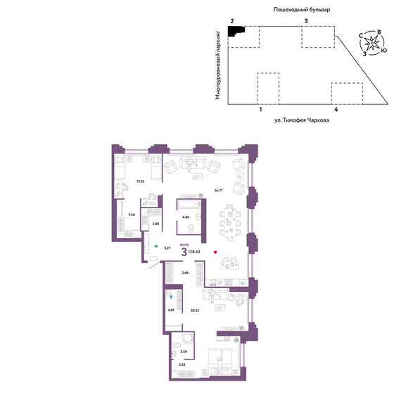 128,6 м², 3-комнатная квартира 13 750 000 ₽ - изображение 1